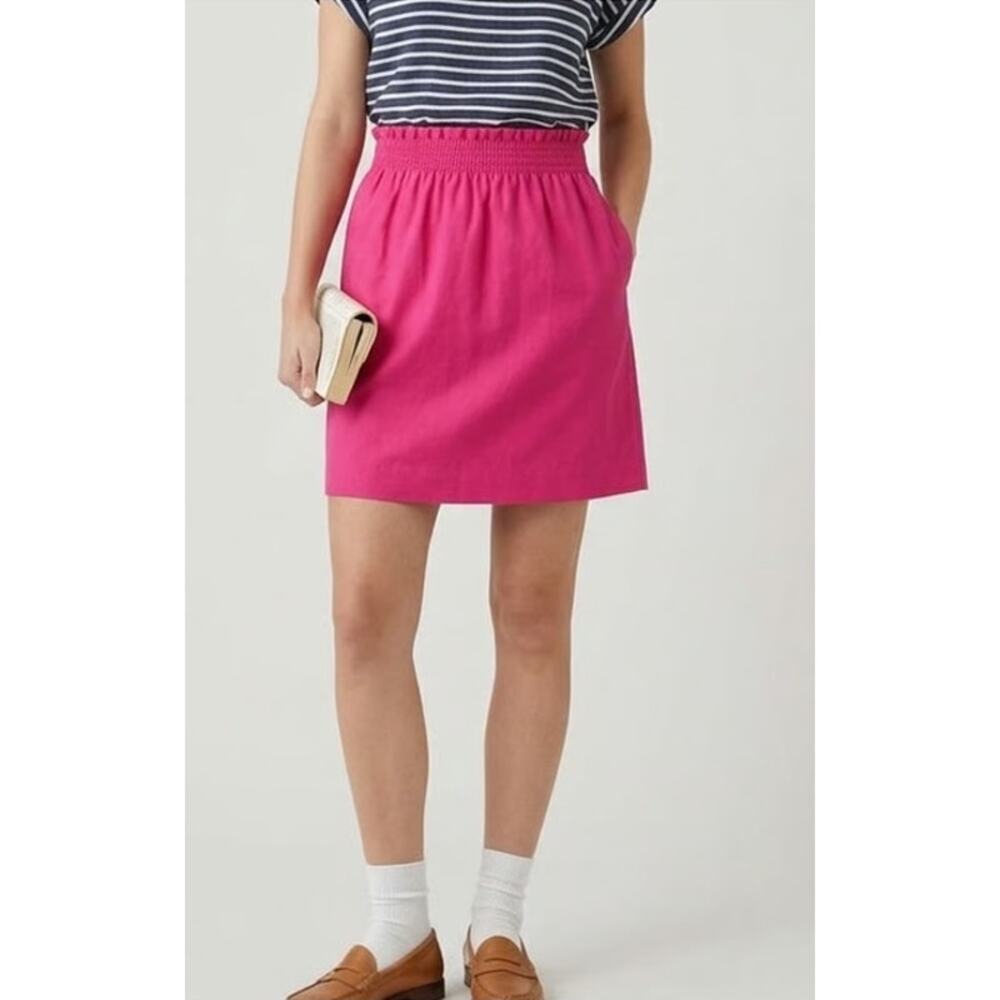 NWOT Womens J. Crew Sidewalk City Mini Linen Skirt Size 6